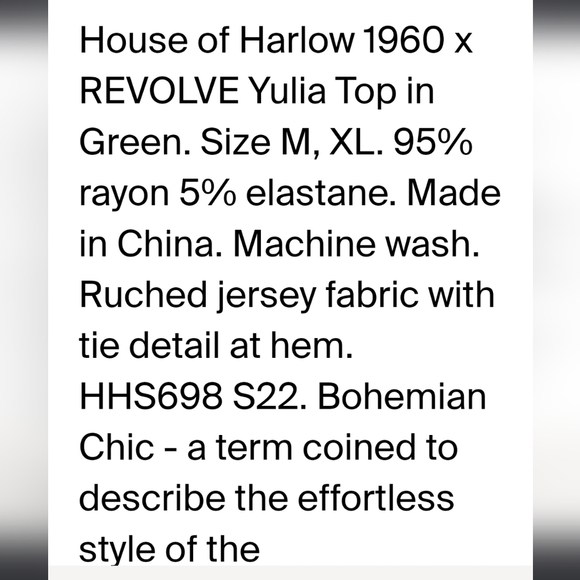 HOUSE OF HARLOW×REVOLVE YULIA TOP IN KELLY GREEN SZ XL - Picture 12 of 14